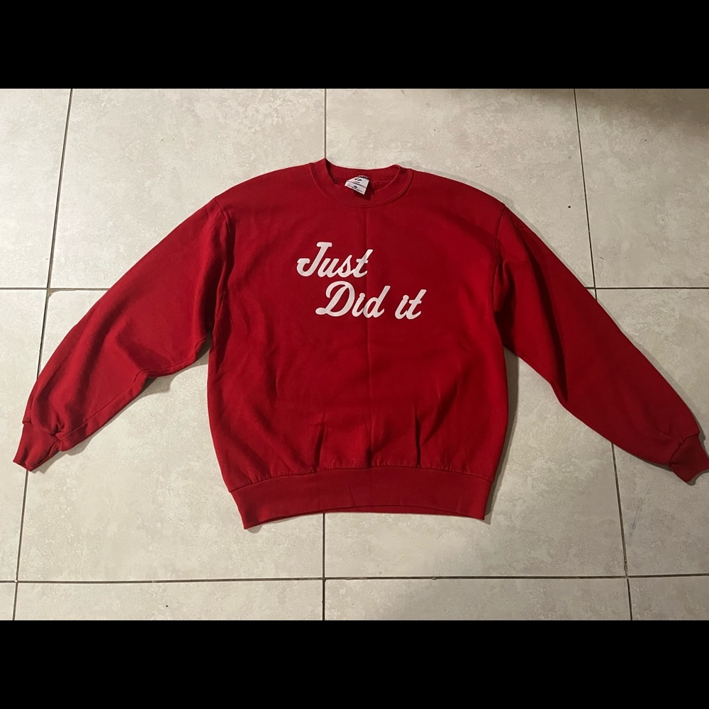 Red crew neck sweater